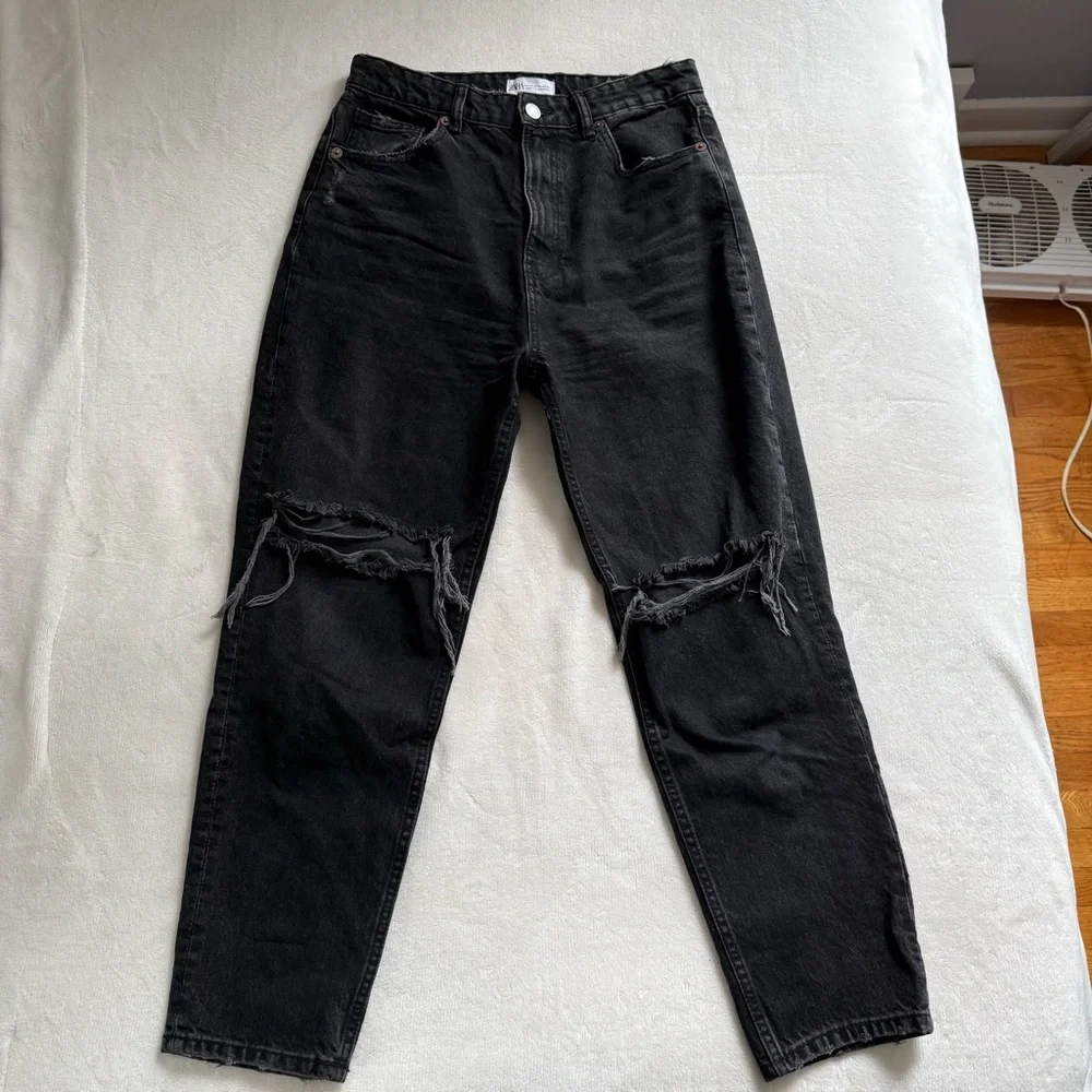 ZARA | Black Distressed Jeans